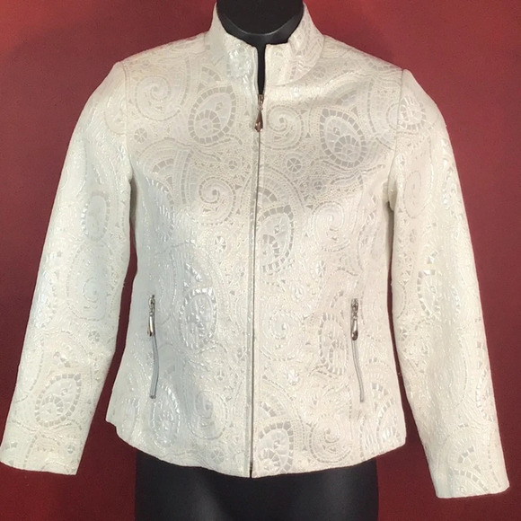 CHICO’S METALLIC JACKET SIZE 0 - Picture 1 of 5